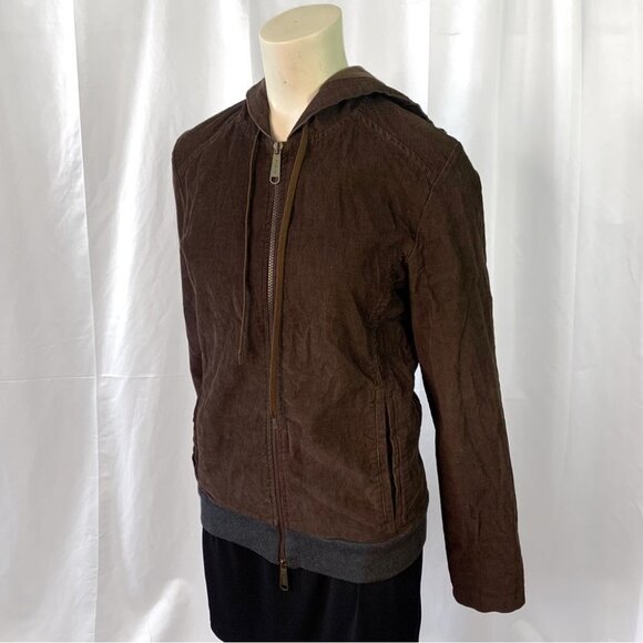 DOLCE & GABBANA CORDUROY JACKET BROWN JACKET HOODIE MADE IN ITALY  UNISEX MEDIUM - Picture 5 of 8